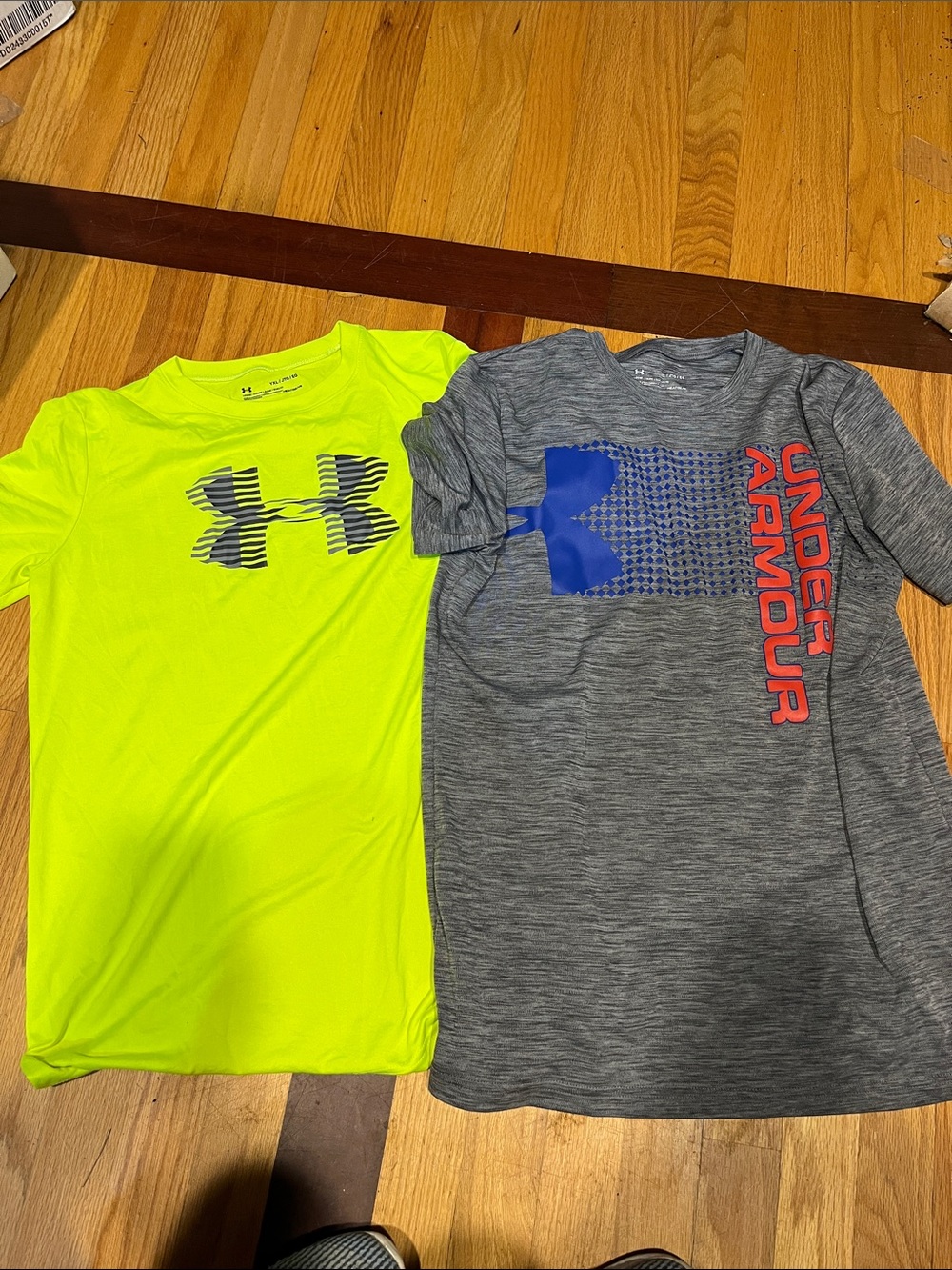 Under Armour Kids Short Sleeve Tees - Neon Yellow & Heather Gray